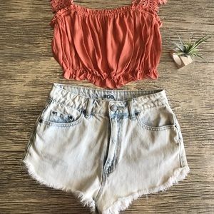 BDG Urban Outfitters High Waist Light‎ Denim Shorts
